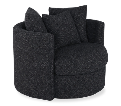 Made in Canada Sofa Lab Customizable Nest 42" Fabric Swivel Accent Chair – Teddy Raven  | Fauteuil d’appoint pivotant personnalisable Nest de Sofa Lab de 42 po fabriqué au Canada en tissu - Teddy Raven