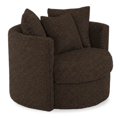 Made in Canada Sofa Lab Customizable Nest 42" Fabric Swivel Accent Chair – Teddy Walnut  | Fauteuil d’appoint pivotant personnalisable Nest de Sofa Lab de 42 po fabriqué au Canada en tissu - Teddy Walnut