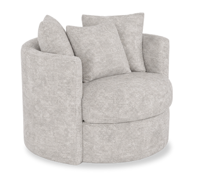 Made in Canada Sofa Lab Customizable Nest 42" Fabric Swivel Accent Chair – Plush Oyster  | Fauteuil d’appoint pivotant personnalisable Nest de Sofa Lab de 42 po fabriqué au Canada en tissu - Plush Oyster