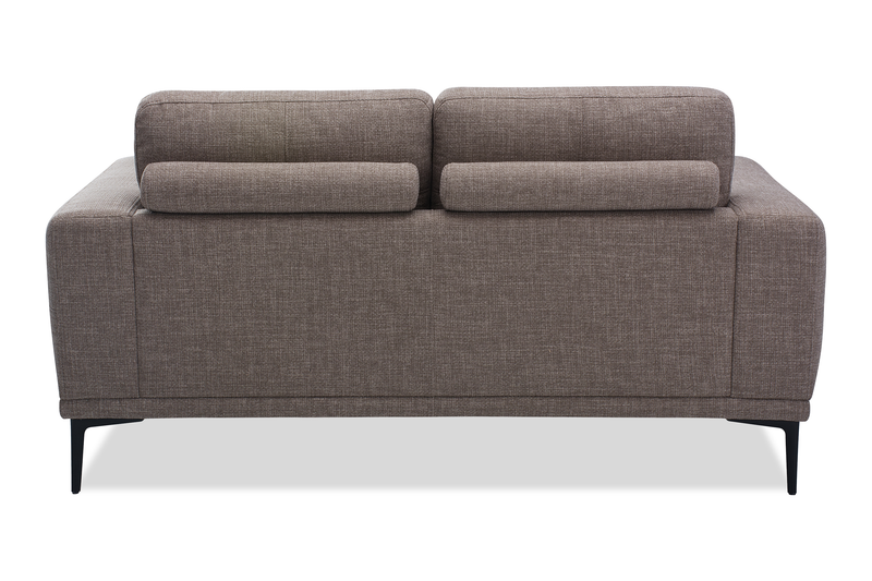 Nola 63.3” Fabric Loveseat with Removable Back Cushions – Mocha
