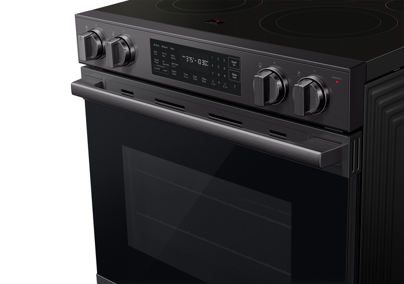 Samsung 6.3 Cu. Ft. Electric Slide In Range with Air Fry Max -  Matte Black Stainless Steel - NSE80H63SEAC