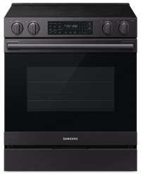 Samsung 6.3 Cu. Ft. Electric Slide In Range with Air Fry Max - Matte Black Stainless Steel - NSE80H63SEAC