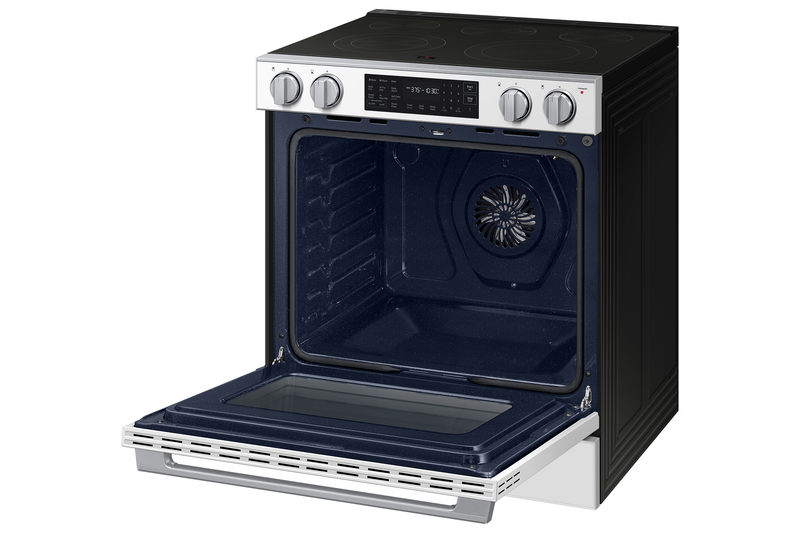 Samsung 6.3 Cu. Ft. Electric Slide In Range with Air Fry Max – White Glass - NSE80H63SWAC