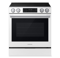 Samsung 6.3 Cu. Ft. Electric Slide In Range with Air Fry Max – White Glass - NSE80H63SWAC