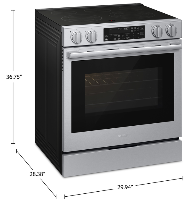 Samsung 6.3 Cu. Ft. Smart Electric Slide In Range with Air Fry – Stainless Steel - NSE90H63SRAC