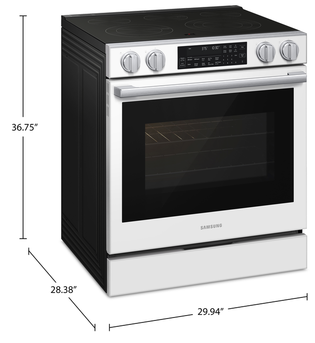 Samsung 6.3 Cu. Ft. Smart Electric Slide In Range with Air Fry Max - White - NSE90H63SWAC