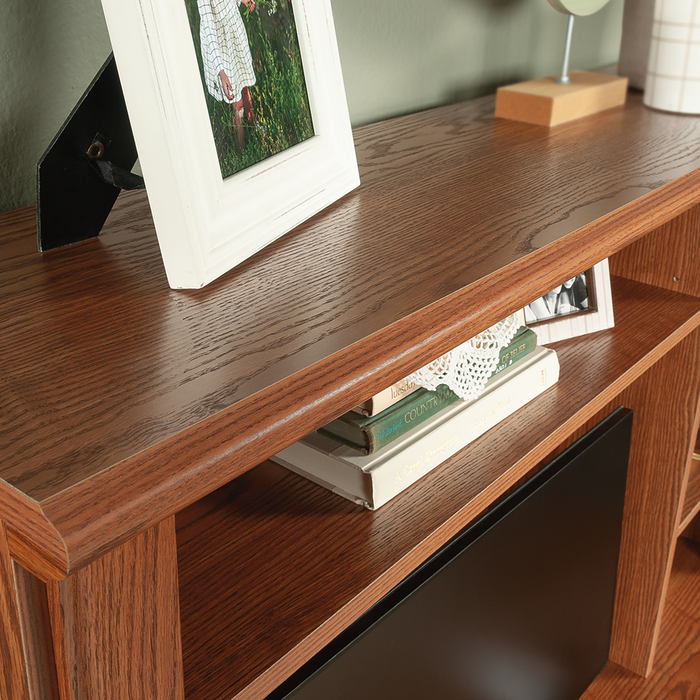 Orchard Hills 42.6\" Desk with Hutch and Storage – Carolina Oak