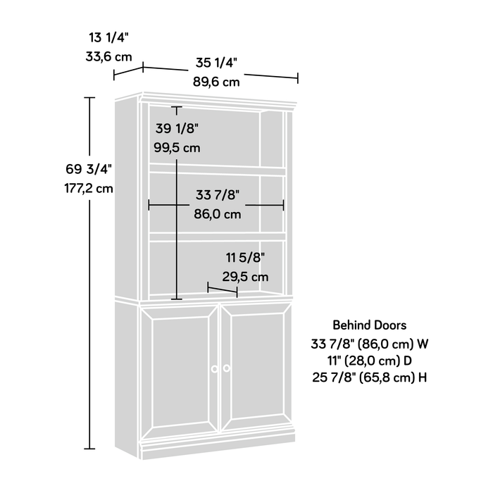 Oryn 35.28” 5-Shelf Bookcase with Storage – Estate Black