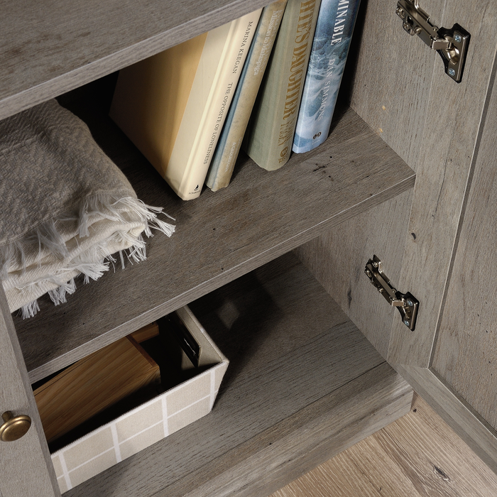 Oryn 35.28” 5-Shelf Bookcase with Storage – Mystic Oak