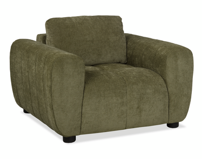 Made in Canada Pebble 45" Fabric Chair with Matching Accent Pillows - Green | Fauteuil Pebble de 45 po fabriqué au Canada en tissu avec coussins décoratifs assortis - vert