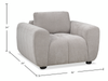 Made in Canada Pebble 45" Fabric Chair with Matching Accent Pillows - Grey | Fauteuil Pebble de 45 po fabriqué au Canada en tissu avec coussins décoratifs assortis - gris