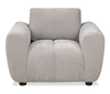 Made in Canada Pebble 45" Fabric Chair with Matching Accent Pillows - Grey | Fauteuil Pebble de 45 po fabriqué au Canada en tissu avec coussins décoratifs assortis - gris