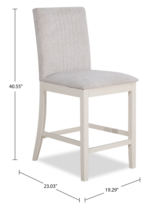 Piper Counter-Height Dining Chair with Vegan-Leather Fabric - Brown 