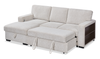 Pocket 2-piece Left-facing Linen-Look Fabric Sleeper Sectional with Storage - Beige | Sofa-lit sectionnel de gauche Pocket 2 pièces en tissu d’apparence lin avec rangement - beige