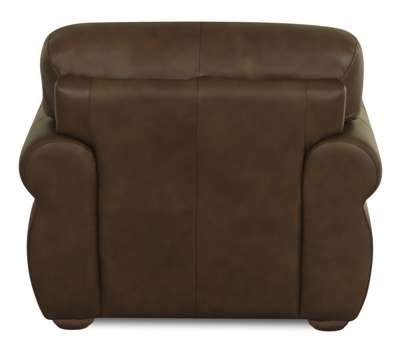 Chateau d’Ax Porto 45\" Traditional Genuine Leather Accent Chair - Chocolate 