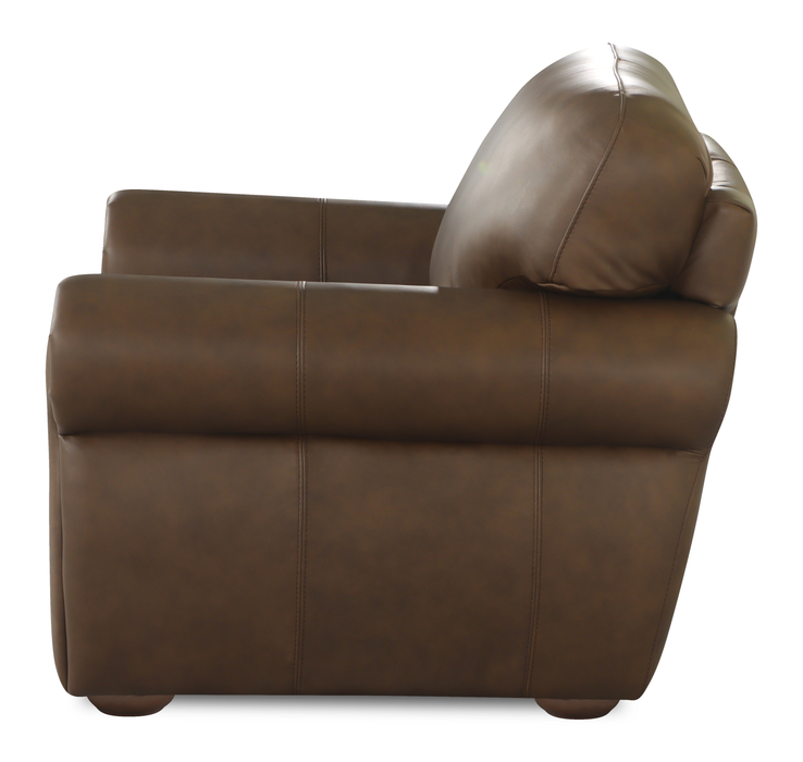 Chateau d’Ax Porto 45\" Traditional Genuine Leather Accent Chair - Chocolate 