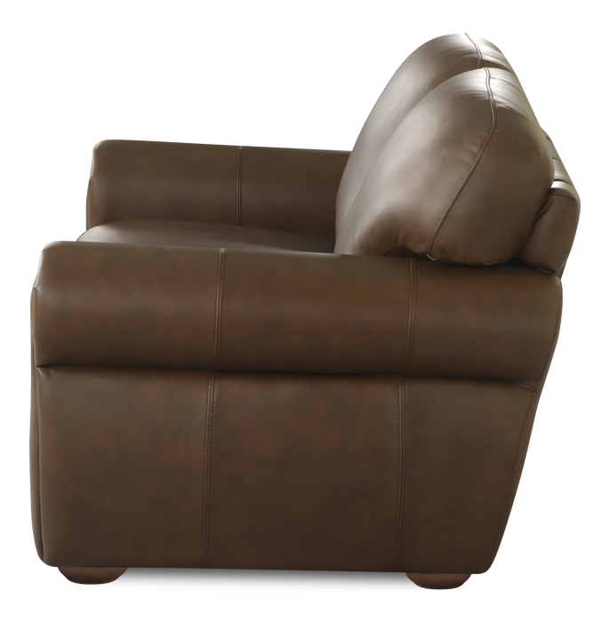 Chateau d’Ax Porto 66\" Traditional Genuine Leather Loveseat - Chocolate 