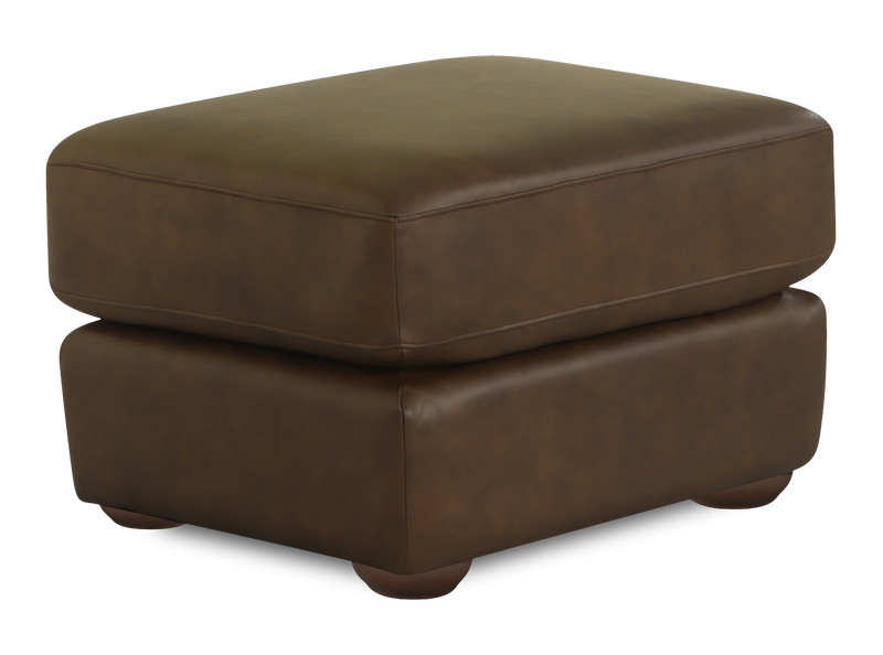 Chateau d’Ax Porto 34\" Traditional Genuine Leather Ottoman – Chocolate 