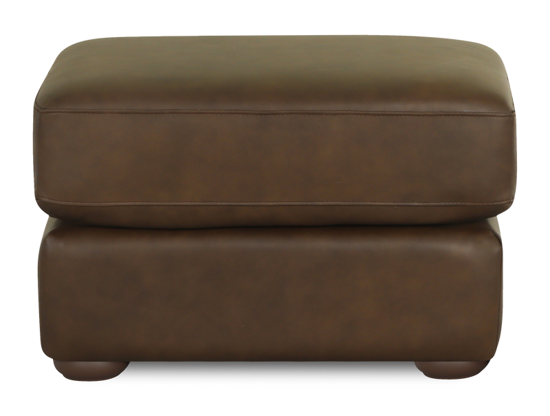 Chateau d’Ax Porto 34\" Traditional Genuine Leather Ottoman – Chocolate 
