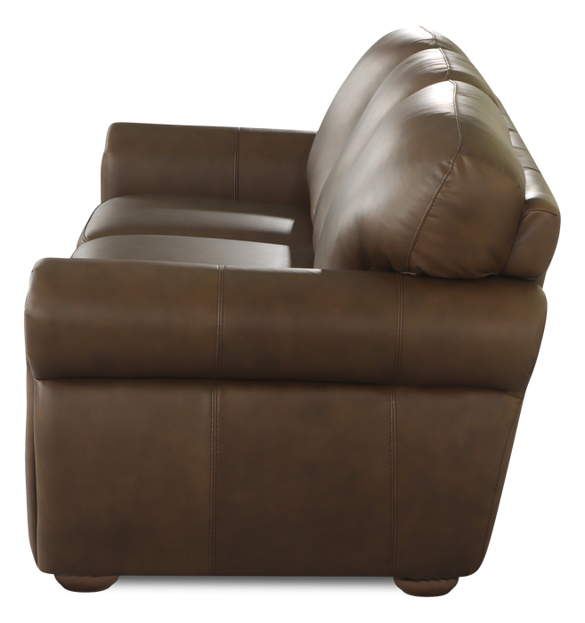 Chateau d’Ax Porto 90\" Traditional Genuine Leather Sofa  - Chocolate 