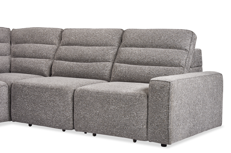 Shaquille O’Neal Home Prestige 6-Piece Sectional with Power Reclining and Power Sliding– Grey 