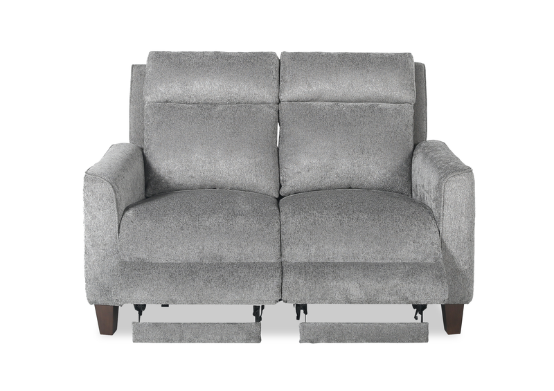 Primrose 71” Chenille Fabric Power Reclining Loveseat with Power Headrest – Slate