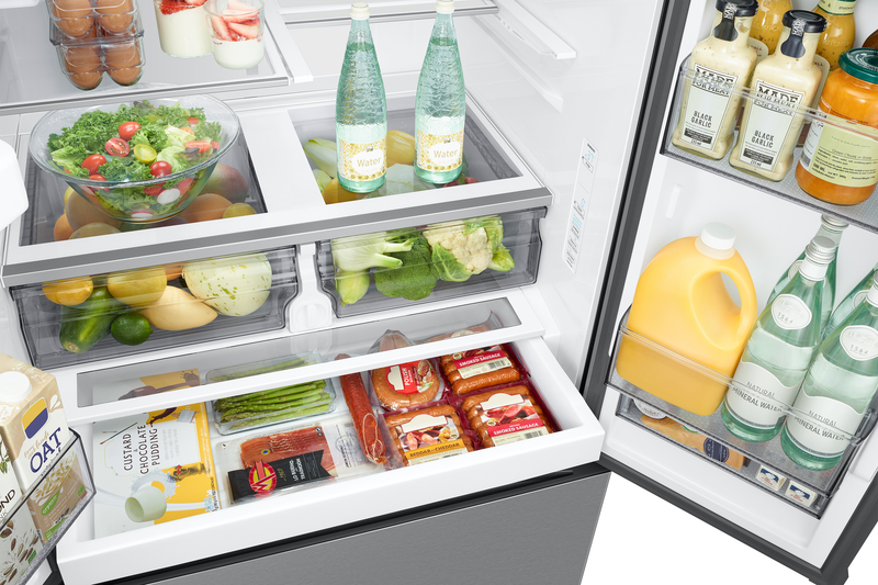 Samsung Bespoke 35.75” 31 Cu. Ft. 3-Door French Door Refrigerator – Stainless Steel - RF32CG5B30SRAA