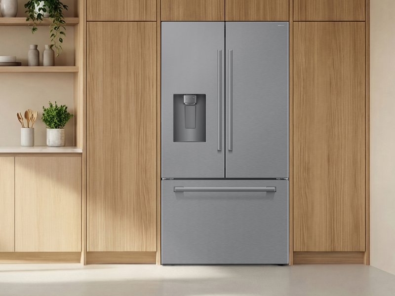Samsung Bespoke 35.8” 24 Cu. Ft. Counter-Depth French Door Refrigerator – Stainless Steel - RF70H25HERAA