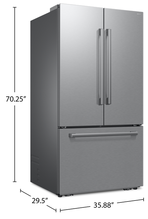 Samsung Bespoke AI 36” 24 Cu. Ft. Counter-Depth French Door Refrigerator – Stainless Steel - RF70H25KERAA