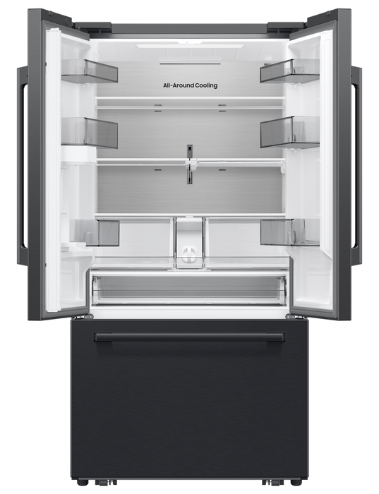 Samsung Bespoke AI 35.88” 29 Cu. Ft 3-Door French Door Refrigerator – Matte Black - RF70H30KEEAA