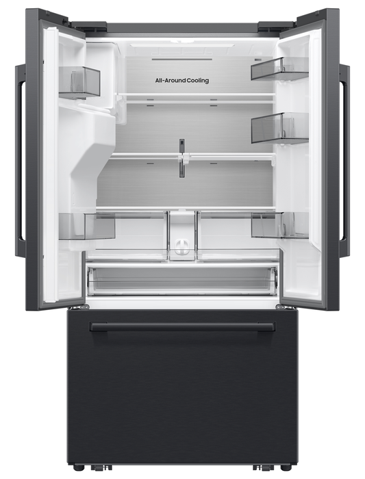 Samsung Bespoke AI 35.88” 29 Cu. Ft. 3-Door French Door Refrigerator – Black - RF70H30GEEAA