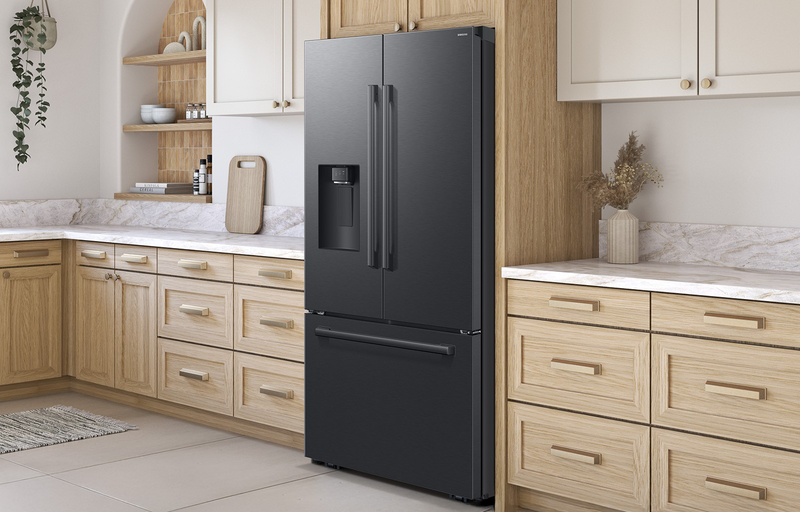 Samsung Bespoke AI 35.88” 29 Cu. Ft. 3-Door French Door Refrigerator – Black - RF70H30GEEAA