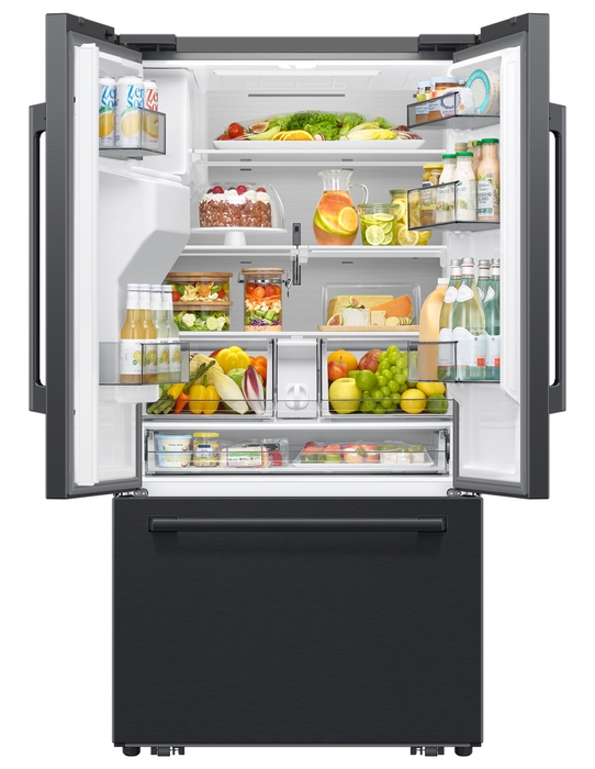 Samsung Bespoke AI 35.88” 29 Cu. Ft. 3-Door French Door Refrigerator – Black - RF70H30GEEAA