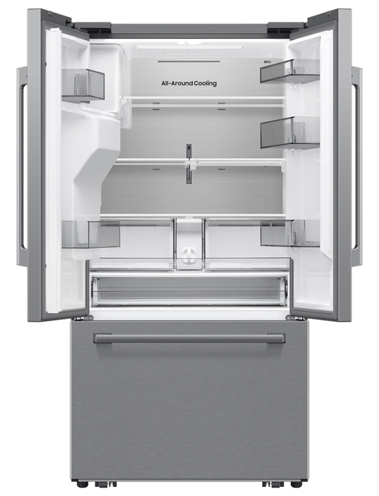Samsung Bespoke AI 35.88” 29 Cu. Ft. 3-Door French Door Refrigerator – Silver - RF70H30HERAA