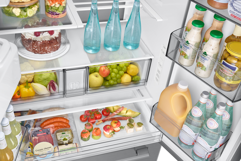 Samsung Bespoke AI 35.88” 29 Cu. Ft. 3-Door French Door Refrigerator – Silver - RF70H30HERAA