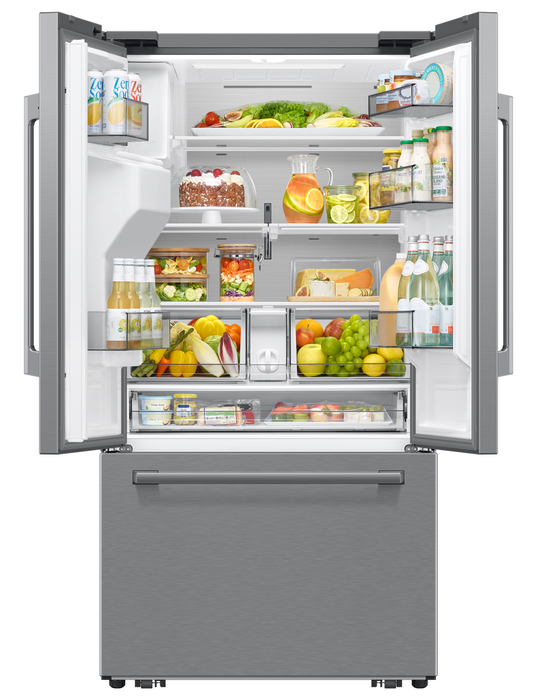 Samsung Bespoke AI 35.88” 29 Cu. Ft. 3-Door French Door Refrigerator – Silver - RF70H30HERAA