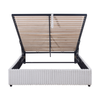 Ridge Upholstered Storage Platform Bed in Grey Fabric - Queen Size | Lit plateforme rembourré Ridge en tissu gris avec rangement - format grand lit