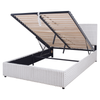 Ridge Upholstered Storage Platform Bed in Grey Fabric - Queen Size | Lit plateforme rembourré Ridge en tissu gris avec rangement - format grand lit