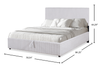 Ridge Upholstered Storage Platform Bed in Grey Fabric - Queen Size | Lit plateforme rembourré Ridge en tissu gris avec rangement - format grand lit