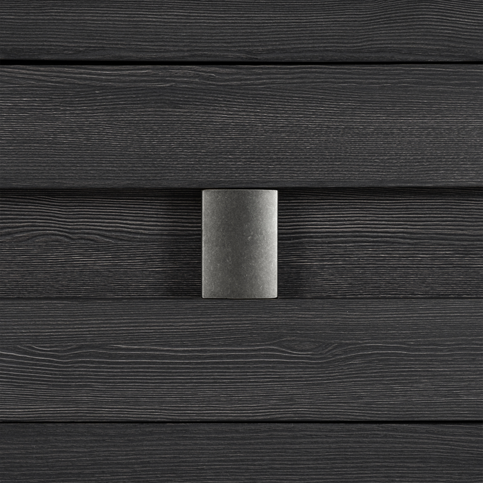 Rocco Bedside 2-Drawer Nightstand with Built-In Charging Port, 25\"W x 26\"H - Dark Grey