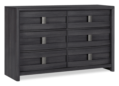 Rocco Bedroom 6-Drawer Dresser, 62"W x 37"H - Dark Grey | Commode de chambre à coucher Rocco de 62 po (L) x 37 po (H) à 6 tiroirs - gris foncé