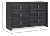 Rocco Bedroom 6-Drawer Dresser, 62"W x 37"H - Dark Grey | Commode de chambre à coucher Rocco de 62 po (L) x 37 po (H) à 6 tiroirs - gris foncé