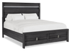 Rocco Storage Bed with 2 Built-In Footboard Drawers & LED Lit Headboard, Dark Grey - King Size