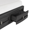 Rocco Storage Bed with 2 Built-In Footboard Drawers & LED Lit Headboard, Dark Grey - King Size | Lit de rangement Rocco avec 2 tiroirs de pied de lit intégrés et tête de lit illuminée à DEL, gris foncé - format très grand lit