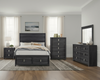 Rocco Storage Bed with 2 Built-In Footboard Drawers & LED Lit Headboard, Dark Grey - King Size | Lit de rangement Rocco avec 2 tiroirs de pied de lit intégrés et tête de lit illuminée à DEL, gris foncé - format très grand lit