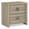 Rocco Bedside 2-Drawer Nightstand with Built-In Charging Port, 25"W x 26"H - Light Brown