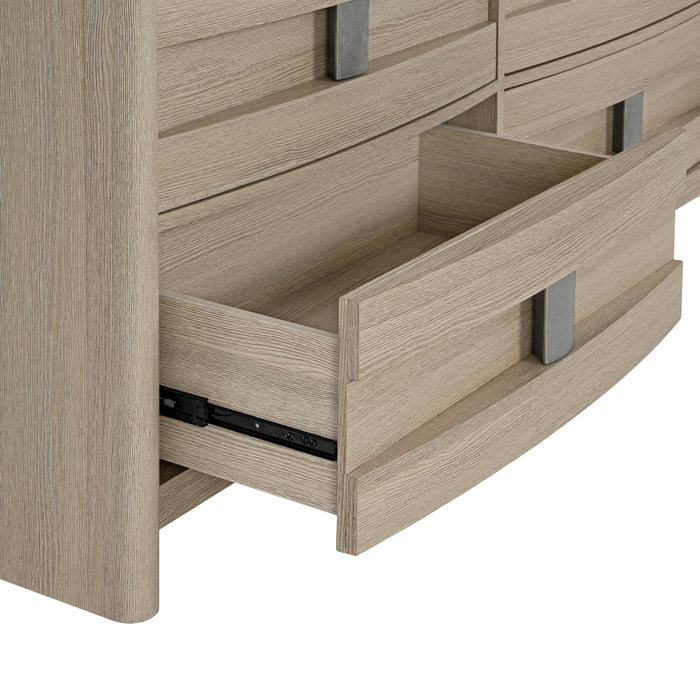 Rocco Bedroom 6-Drawer Dresser, 62\"W x 37\"H - Light Brown