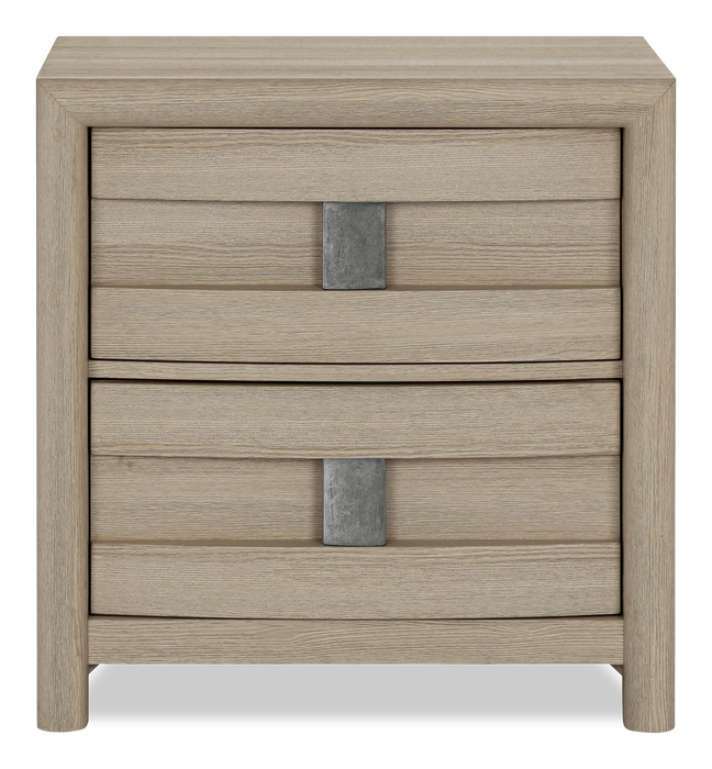 Rocco 6pc Bedroom Set, LED Storage Bed, Dresser, Mirror & Nightstand, Light Brown - Queen Size