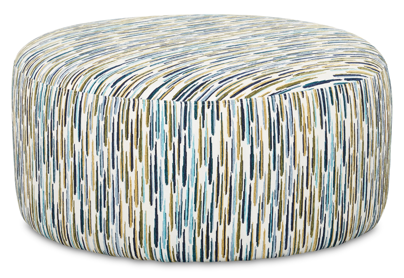 Made in Canada Customizable Sofa Lab Round 38\" Fabric Ottoman – Capri Accent Fabric 