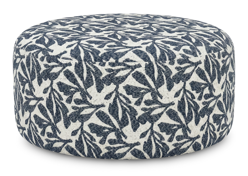 Made in Canada Customizable Sofa Lab Round 38\" Fabric Ottoman – Marine Accent Fabric 